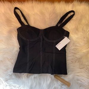 Black tank with white detail